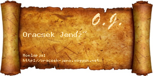 Oracsek Jenő névjegykártya