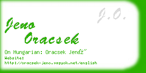 jeno oracsek business card